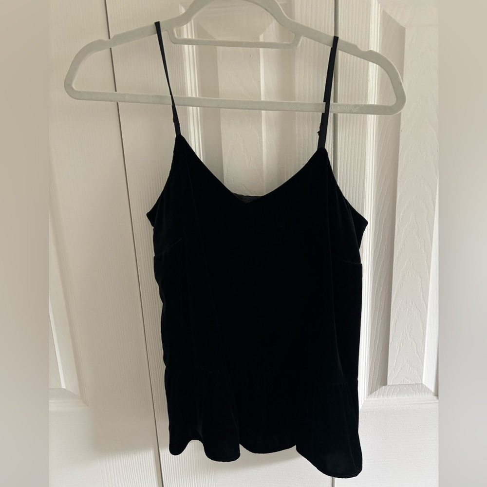 J. Crew Black Velvet Spaghetti Strap Camisole